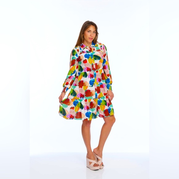 LIOR - ALISHA.D FUSCHIA MULTI COCKTAIL DRESS | VESTA  size Large NWT - Picture 3 of 9